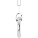 14K White Gold Circle Charm 16" Necklace
