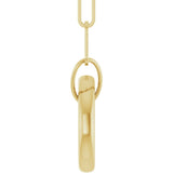 14K Yellow Gold Circle Charm 16" Necklace