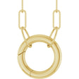 14K Yellow Gold Circle Charm 16" Necklace