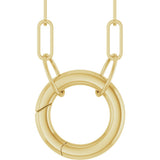14K Yellow Gold Circle Charm 16" Necklace