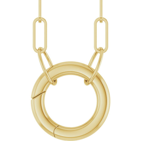 14K Yellow Gold Circle Charm 16" Necklace