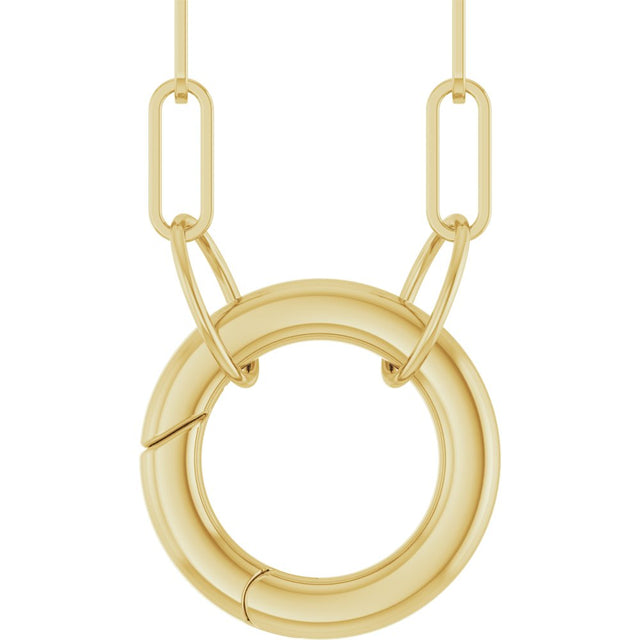 14K Yellow Gold Circle Charm 16" Necklace