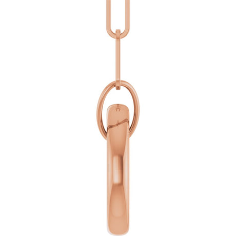 14K Rose Gold Circle Charm 18" Necklace