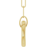 14K Yellow Gold Circle Charm 18" Necklace