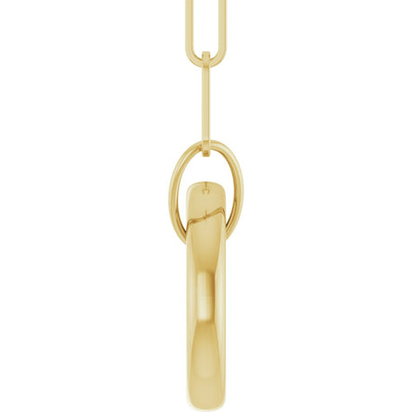 14K Yellow Gold Circle Charm 18" Necklace