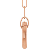 14K Rose Gold Circle Charm 18" Necklace