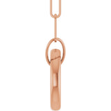 14K Rose Gold Circle Charm 18" Necklace