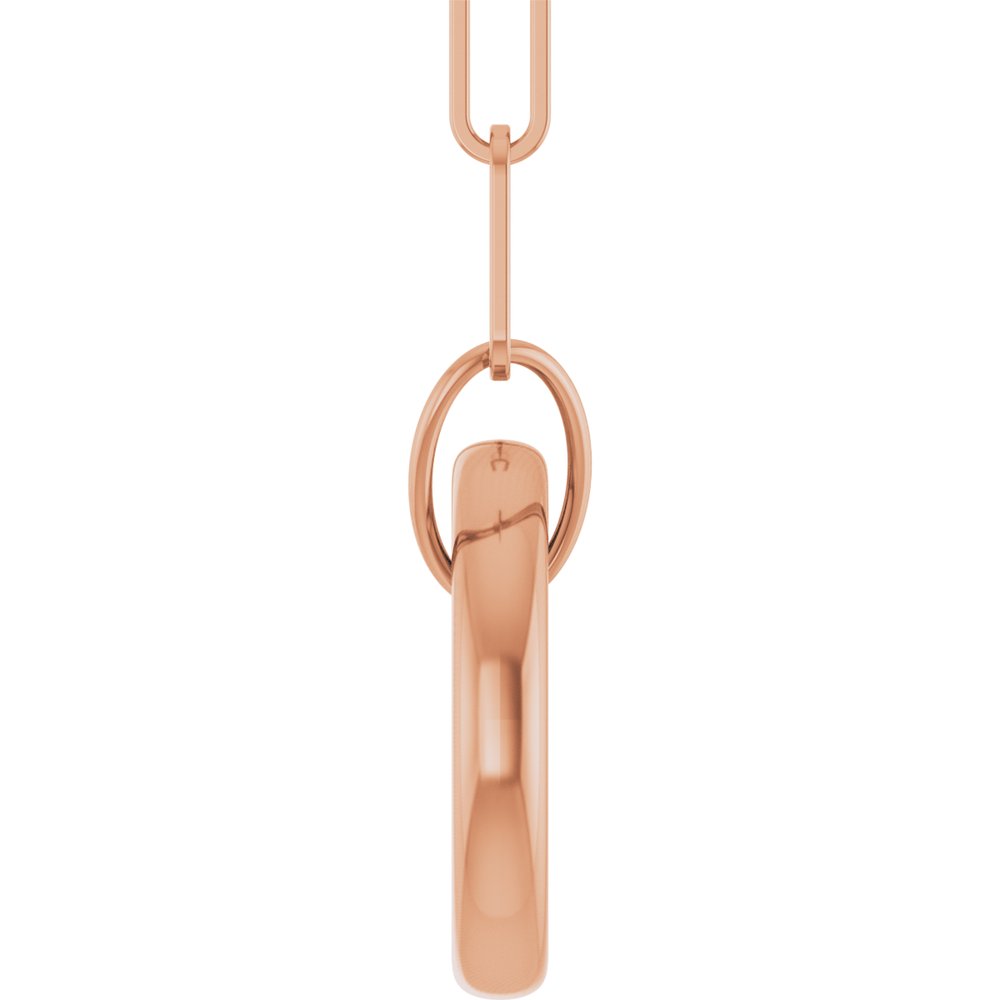 14K Rose Gold Circle Charm 18" Necklace
