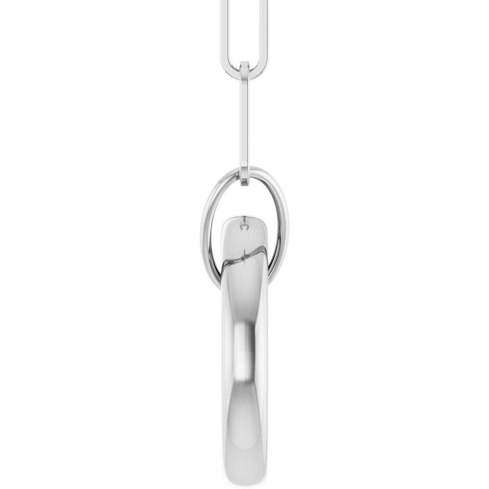 14K White Gold Circle Charm 18" Necklace