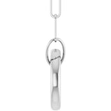 14K White Gold Circle Charm 18" Necklace