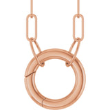 14K Rose Gold Circle Charm 18" Necklace