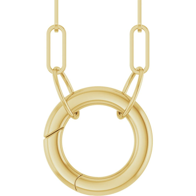 18K Yellow Gold-Plated Sterling Silver Circle Charm 16" Necklace