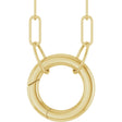 18K Yellow Gold-Plated Sterling Silver Circle Charm 18" Necklace