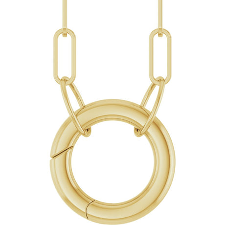 18K Yellow Gold-Plated Sterling Silver Circle Charm 18" Necklace