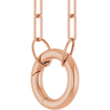 14K Rose Gold Circle Charm 18" Necklace