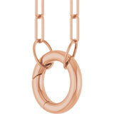 14K Rose Gold Circle Charm 18" Necklace