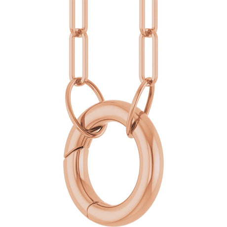 14K Rose Gold Circle Charm 18" Necklace