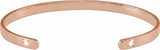 14K Rose Gold Engravable Pierced Heart Cuff 7" Bracelet