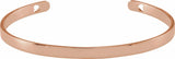 14K Rose Gold Engravable Pierced Heart Cuff 7" Bracelet