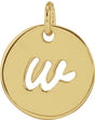 14K Yellow Gold Script Initial W Pendant