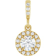 14K Yellow Gold 1/3 CTW Natural Diamond Halo-Style Pendant