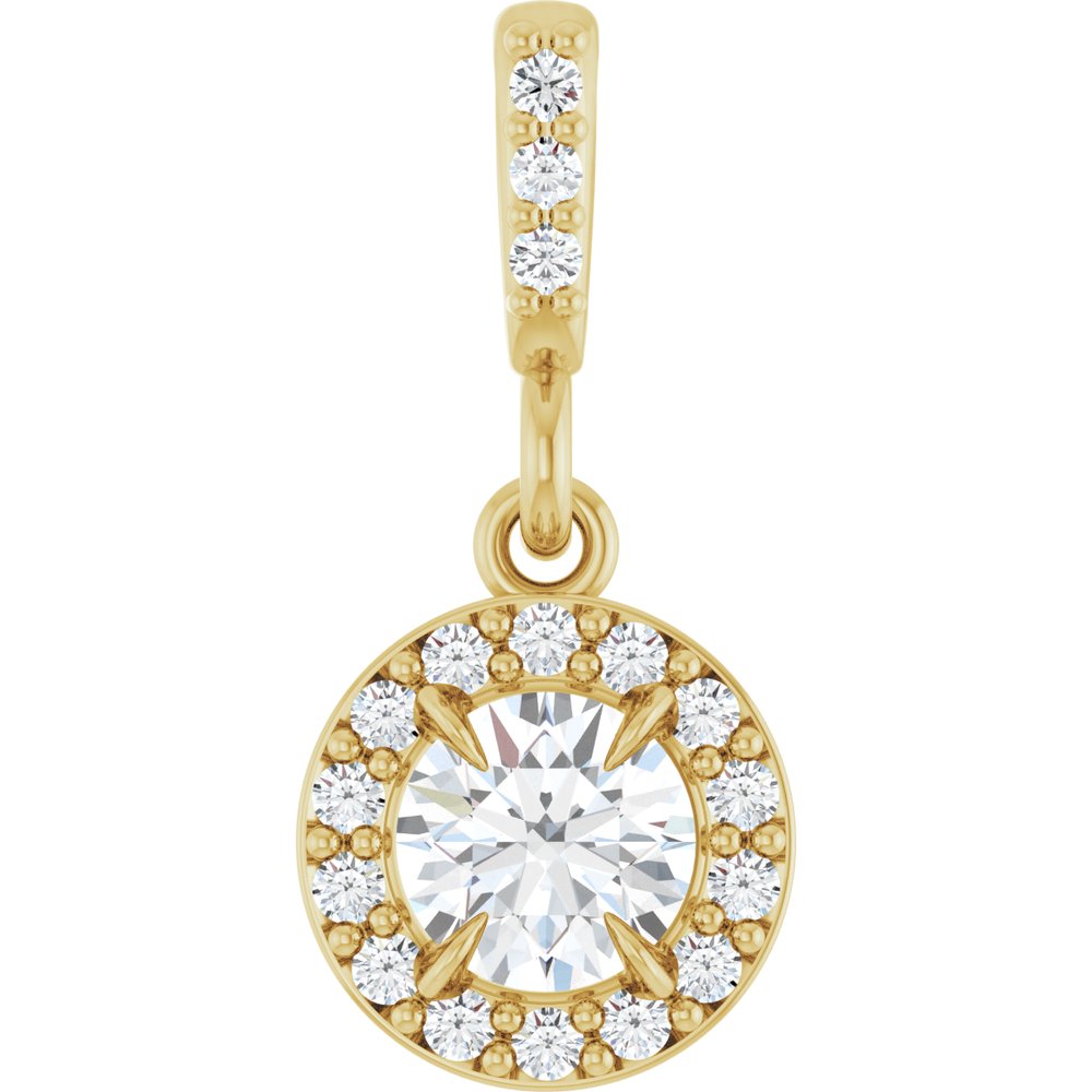 14K Yellow Gold 1/3 CTW Natural Diamond Halo-Style Pendant