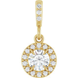 14K Yellow Gold 1/3 CTW Natural Diamond Halo-Style Pendant