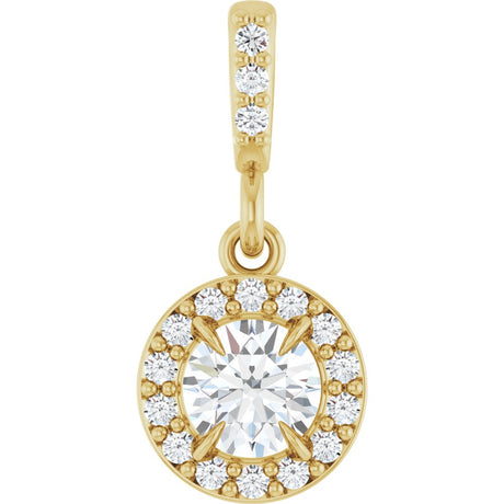 14K Yellow Gold 1/3 CTW Natural Diamond Halo-Style Pendant