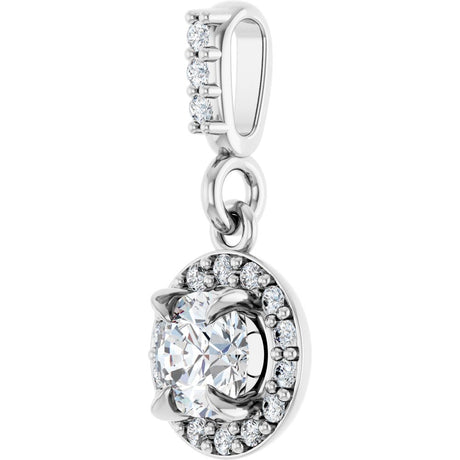 14K White Gold 1/3 CTW Lab-Grown Diamond Halo-Style Pendant