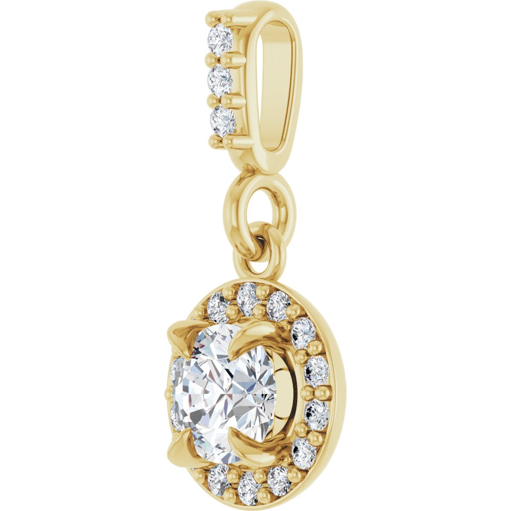 14K Yellow Gold 1/3 CTW Natural Diamond Halo-Style Pendant