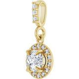 14K Yellow Gold 1/3 CTW Natural Diamond Halo-Style Pendant