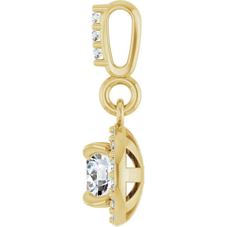 14K Yellow Gold 1/3 CTW Natural Diamond Halo-Style Pendant
