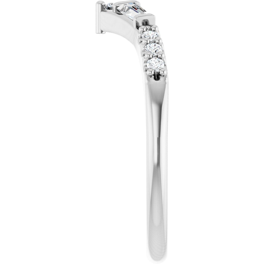 14K White Gold 1/4 CTW Natural Diamond Contour Band