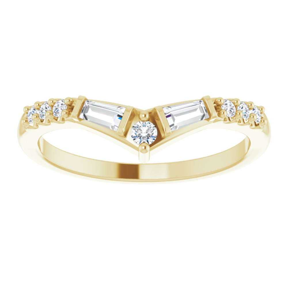 14K Yellow 1/4 CTW Natural Diamond Contour Band