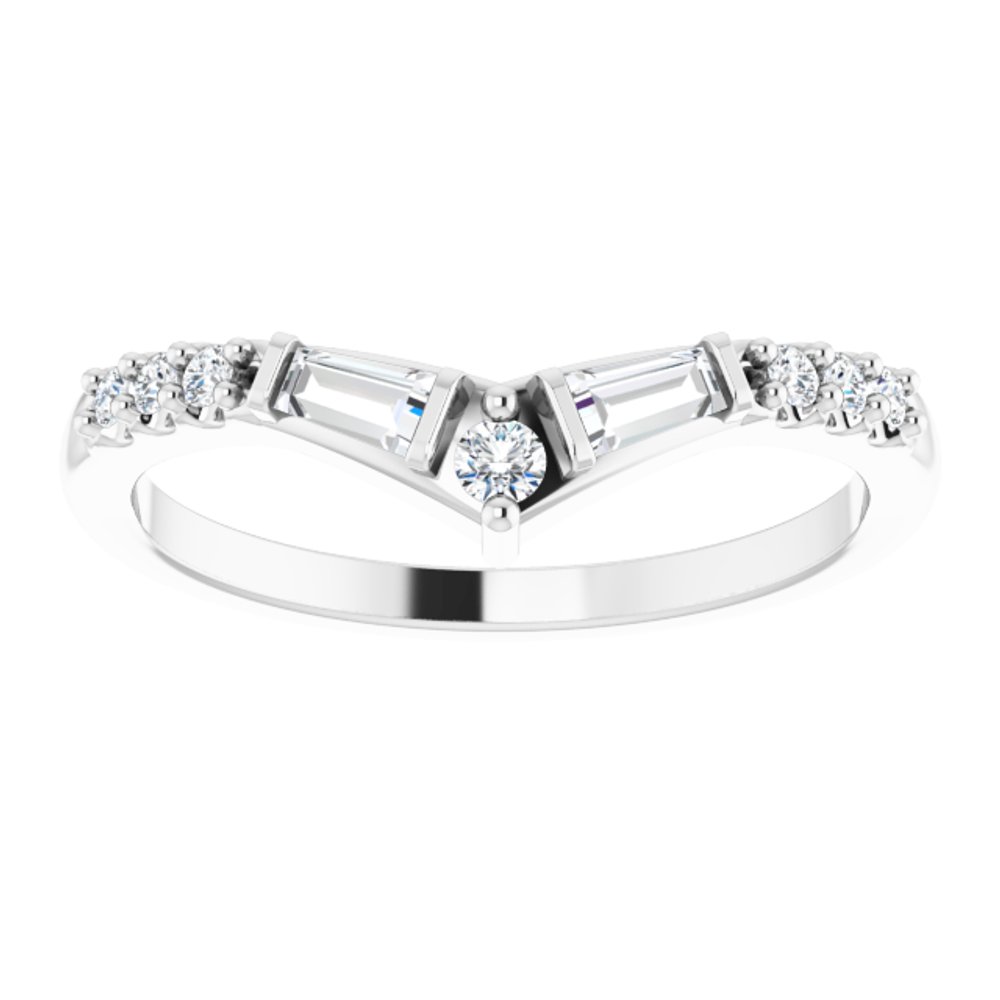 14K White 1/4 CTW Natural Diamond Contour Band