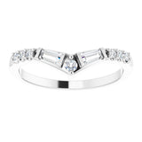 14K White 1/4 CTW Natural Diamond Contour Band