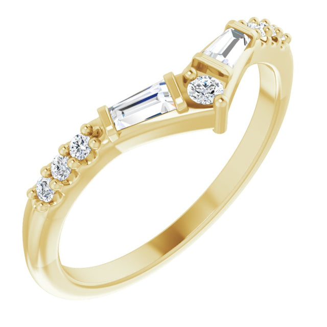 14K Yellow 1/4 CTW Natural Diamond Contour Band