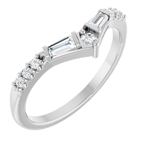 14K White Gold 1/4 CTW Natural Diamond Contour Band