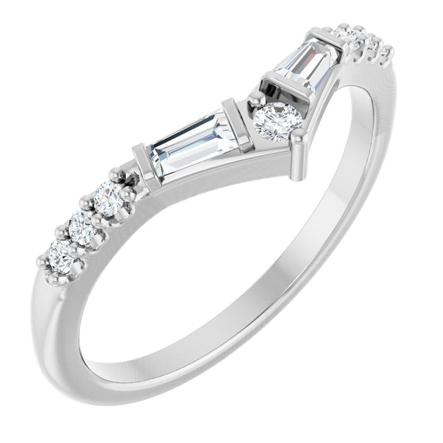 14K White Gold 1/4 CTW Natural Diamond Contour Band