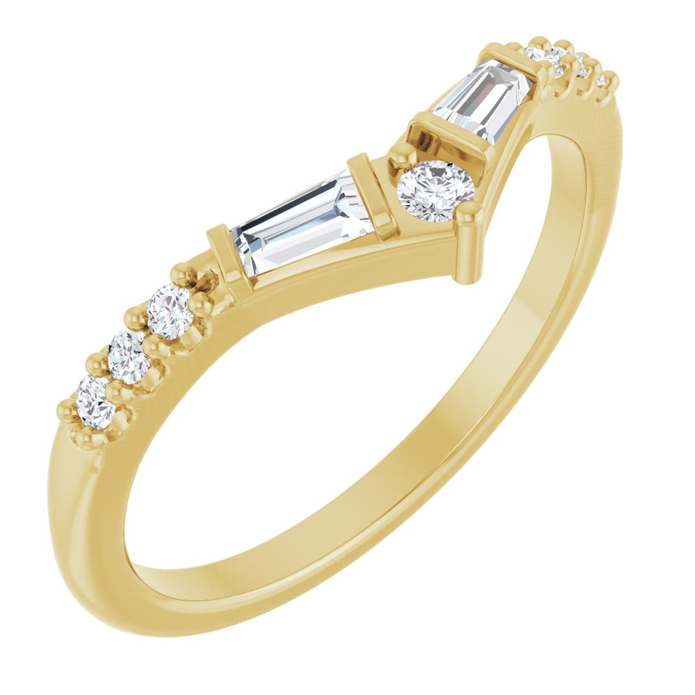 14K Yellow Gold 1/4 CTW Natural Diamond Contour Band