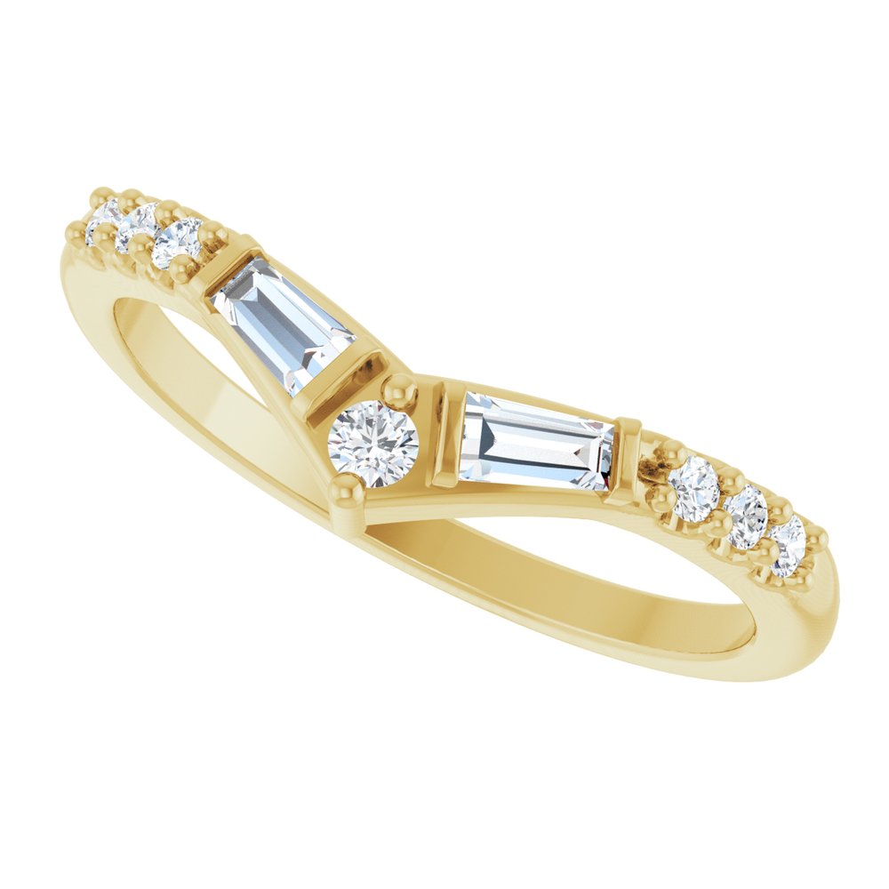 14K Yellow Gold 1/4 CTW Natural Diamond Contour Band