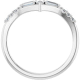 14K White Gold 1/4 CTW Natural Diamond Contour Band