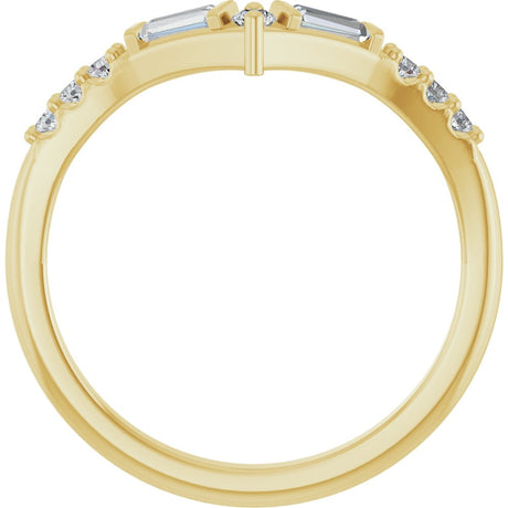 14K Yellow Gold 1/4 CTW Lab-Grown Diamond Contour Band