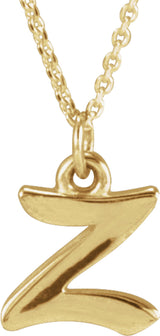 14K Yellow Petite Initial Z 16" Necklace