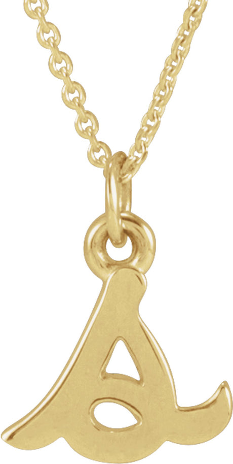 14K Yellow Petite Initial S 16" Necklace