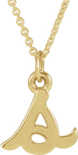14K Yellow Gold Petite Initial S 16" Necklace