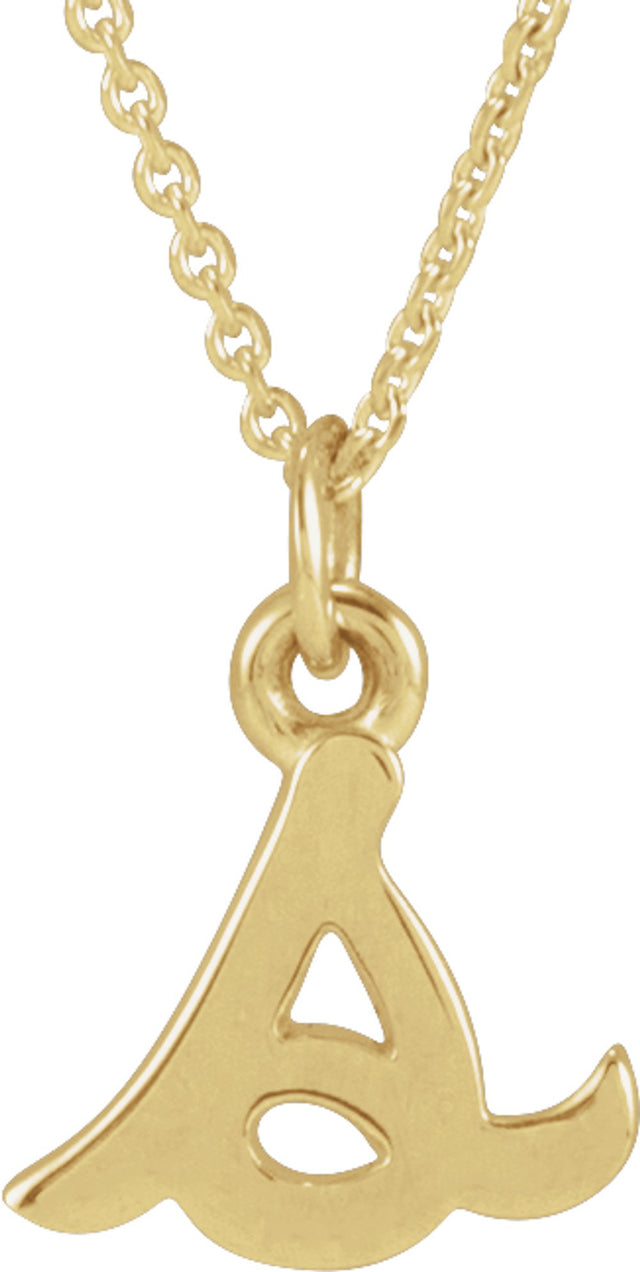 14K Yellow Gold Petite Initial S 16" Necklace