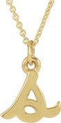 14K Yellow Gold Petite Initial S 16" Necklace