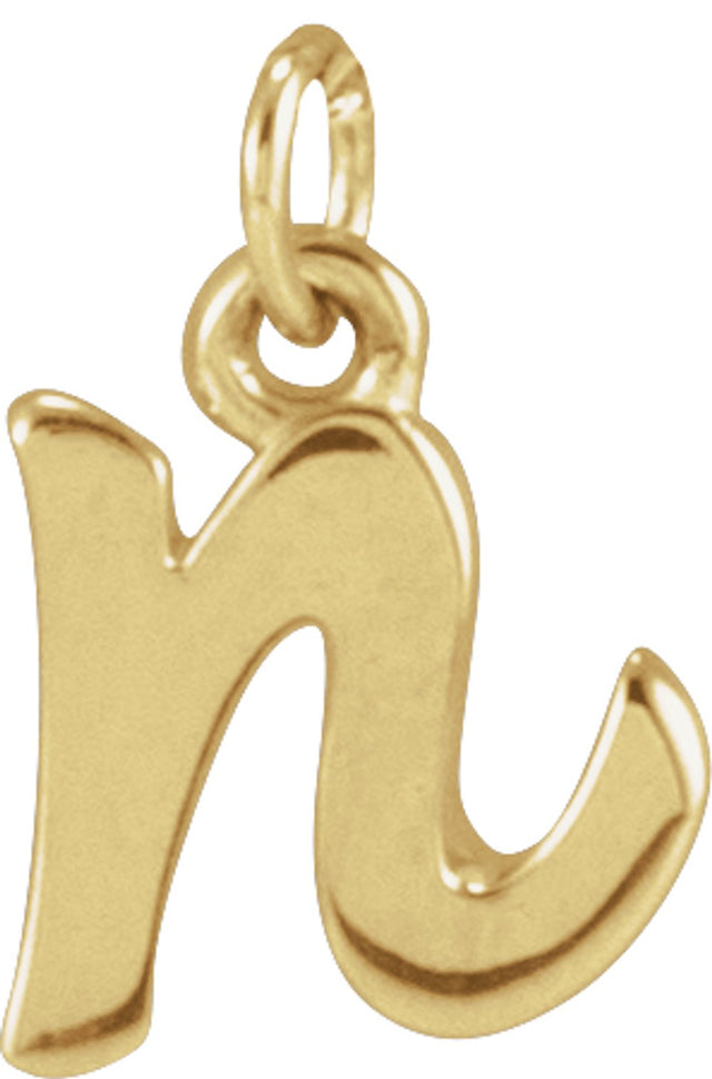 14K Yellow Petite Initial N Pendant