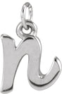 14K White Petite Initial N Pendant